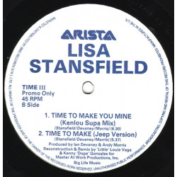 Lisa Stansfield - Time To Make You Mine (Kenlou Supa Mix / Masters At Work Jeep Mix / In My Dreams Mix) Vinyl Promo