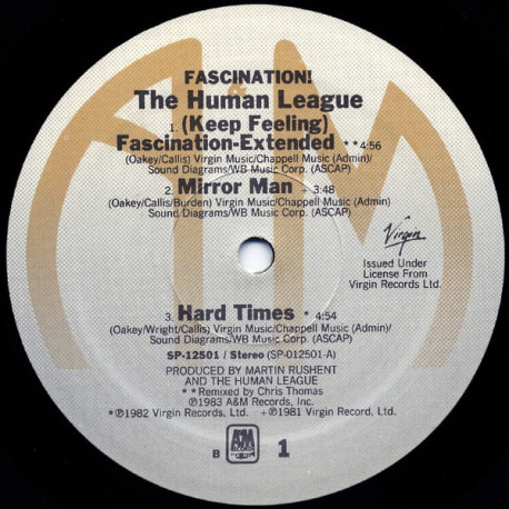Human League - Mirror Man / Hard Times / (Keep Feeling) Fascination (Extended / Improvisation) US Pressing In Plain Black Cover