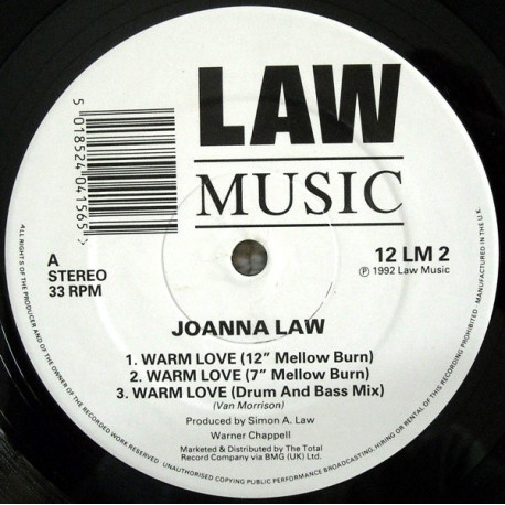 Joanna Law - Warm Love (12" Mellow Burn / Drum And Bass Mix / Anthill Mob Mix / Fluty Vibe Mix) / Softly As A Morning Sunrise