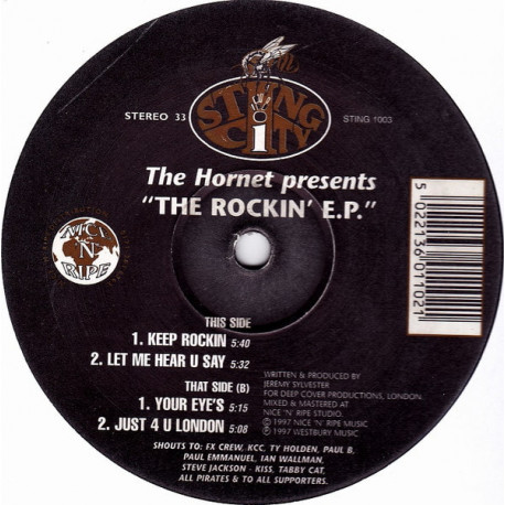 Hornet Presents The Rockin EP (Keep Rockin / Let Me Hear U Say / Your Eye's / Just 4 U London)