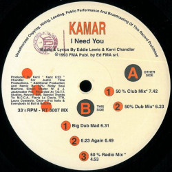 Kamar - I Need You (50% Club Mix / 50% Dub / Big Dub Mad / 6.23 Again / 50% Radio Mix)
