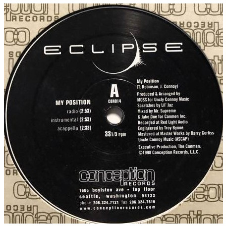 Eclipse - My Position (Radio Mix / Instrumental / Acappella) / World Premier (Radio Mix / Strett Mix / Inst)