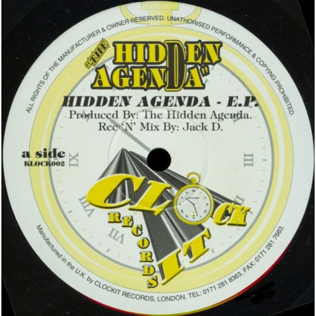 Hidden Agenda - Give It Up (Original / Slide Down Mix) / Come Together (Old No7 Mix) / O Baby