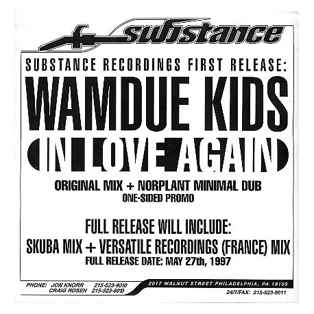 Wamdue Kids - In Love Again (Original / Norplant Dub) Vinyl Promo