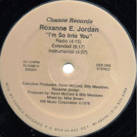 Roxanne E Jordan - Im So Into You (3 Mixes) / Who Do You Think I Am (3 Mixes) Vinyl