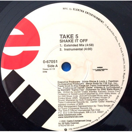 Take 5 - Shake It Off (Extended / Instrumental / radio Mix / Radio Edit / Acappella) Vinyl