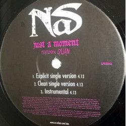 Nas - Just A Moment (Explict / Clean / Instrumental) / No One Else In The Room (Radio / Instrumental) Vinyl Promo
