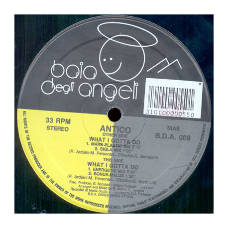Antico - What I Gotta Do (Mars Plastic Mix / Sigla Mix / Energetic Mix / Bonus) 12" Vinyl Record