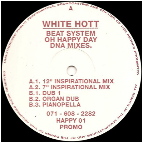 Beat System - Oh Happy Day (DNA Inspirational Mix / Dub / Organ Dub / Pianopella) 12" Vinyl Promo