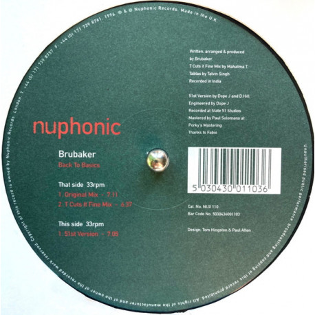 Brubaker - Back To Basics (Original Mix / T Cuts It Fine Mix / 51st Version)