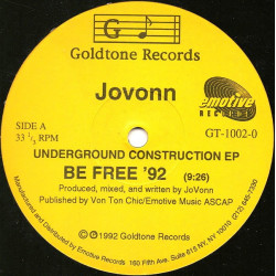 Jovonn - Be Free 92 / Construction / Ersons Keys (Still In Shrinkwrap)