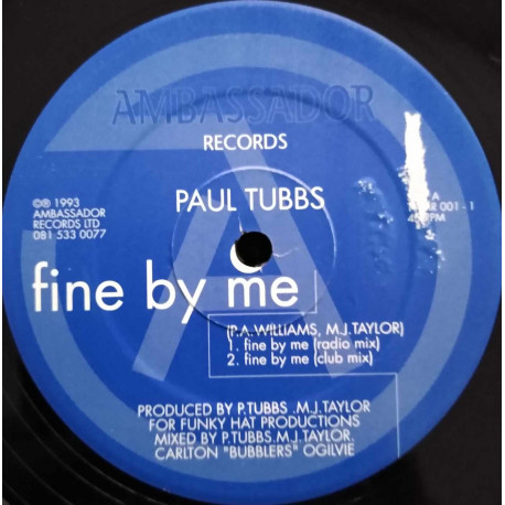Paul Tubbs - Fine By Me (Club Mix / Radio Mix / Bass Bogle / Bogle) Vinyl