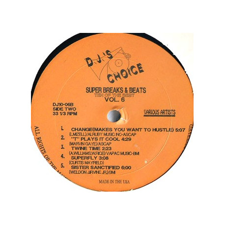 Super Breaks & Beats - Volume 6 (10 Track LP) Bob james / Thin Lizzy / James Brown / Donald Byrd / Curtis Mayfield