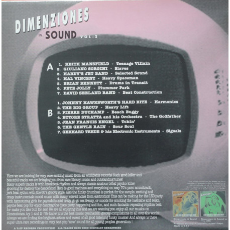 Dimenziones In Sound - Vol 3 (14 Track LP) Keith Mansfield / Brian Bennett / Hardys Jet Band / Pierre Duchamp (Library Music)
