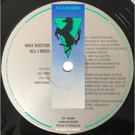 Wax Doctor - All I Need / Finer Things