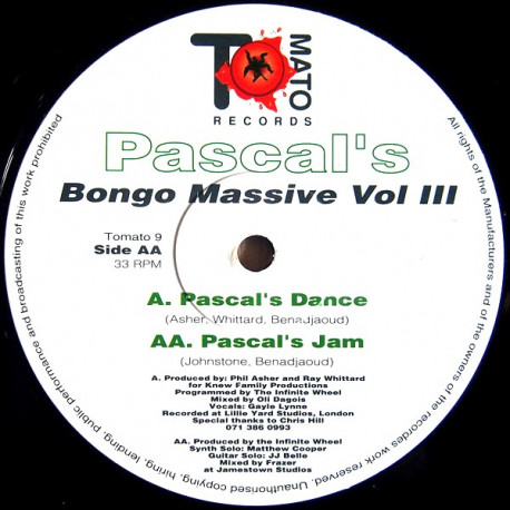 Pascals Bongo Massive Vol III - Pascals Dance / Pascals Jam
