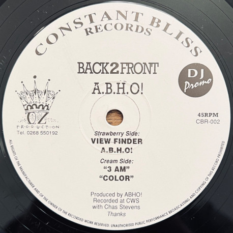 Back2Front - A.B.H.O / View Finder / 3 AM / Color (Vinyl Promo)