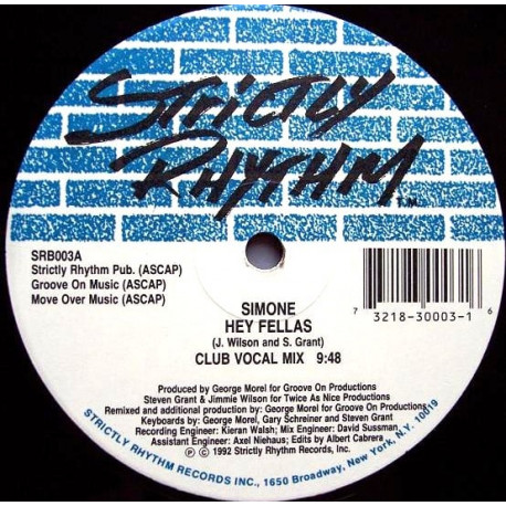 Simone - Hey Fellas (Club Vocal Mix / Morels Gospel Mix / Hey Dub / Radio Mix) US Pressing