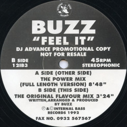 Buzz - Feel It (Power Mix / Original Flavour Mix)  Vinyl Promo