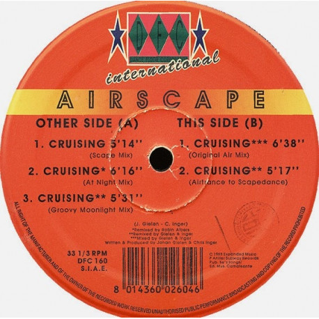 Airscape - Cruising (Original Mix / Scape Mix / At Night Mix / Groovy Moonlight Mix / Airtrance To Scapedance)