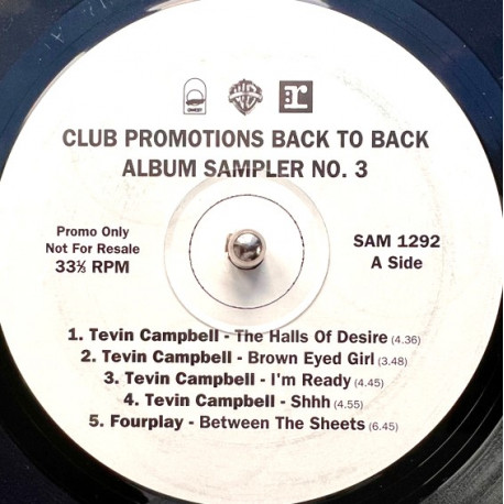 Zapp - More Bounce + 3 Tracks / Tevin Campbell - 4 Tracks Inc Halls Of Desire) / Fourplay - Between The Sheets / Cheryl Riley