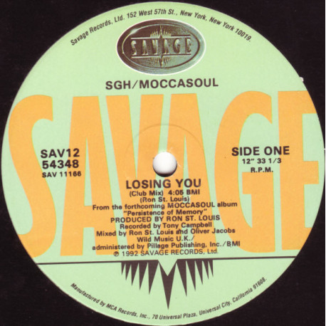 Moccasoul - Losing You (Club Mix / Dub Mix) 12" Vinyl Record