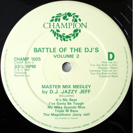 DJ Jazzy Jeff Master Mix / Whiz Kid Master Mix - Battle Of The Djs Vol 2 Mix LP (MC Shy D, Salt N Pepa, Worse Em, Sweet Tee)