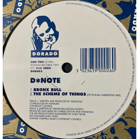 D Note - The Scheme Of Things (Original / Fictional Narrative Mix) / Bronx Bull