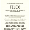 Telex - I Dont Like Music (Stacey Pullen Remix) / Raised By Snakes (Maurice Fulton Remix) Vinyl Promo