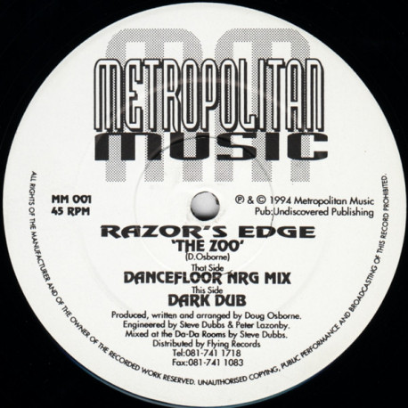 Razors Edge - The Zoo (Dancefloor NRG Mix / Dark Dub) Vinyl