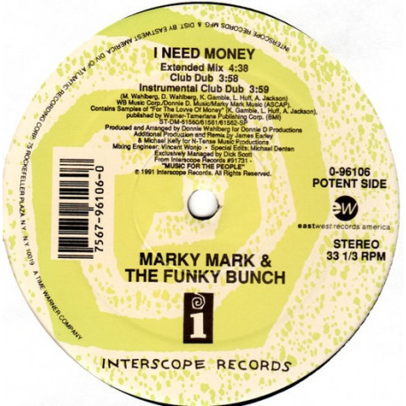 Marky Mark & The Funky Bunch - I Need Money (Extended / Dub / Instrumental Dub / Money Mix / LP Version / Edit) SEALED