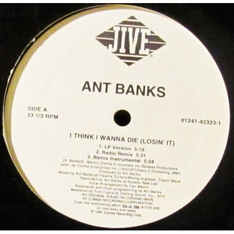 Ant Banks - I Think I Wanna Die (LP Version / Radio Mix / Acappella / Radio Remix / Remix Inst) / Sound Of Lead (Feat Spice One)