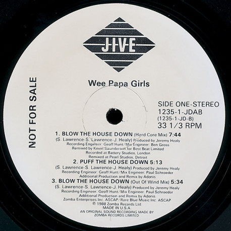 Wee Papa Girl Rappers - Wee Rule (3 Mixes) / Blow The House Down (Kevin Saunderson & Adonis Mixes) Vinyl Promo
