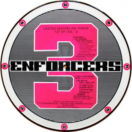 Enforcers 3 (Picture Disc) - Inta Warriors / Rufige Kru / Manix / Tek 9 / 4 Hero (6 Hardcore / Jungle Tracks)