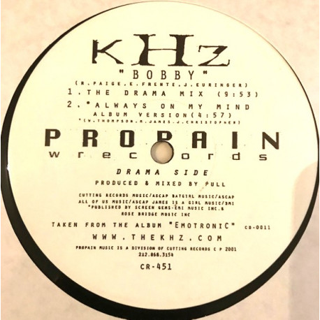 KHZ - Always On My Mind (All Night Anthem Mix / LP VersIon) / Bobby (Drama Mix)