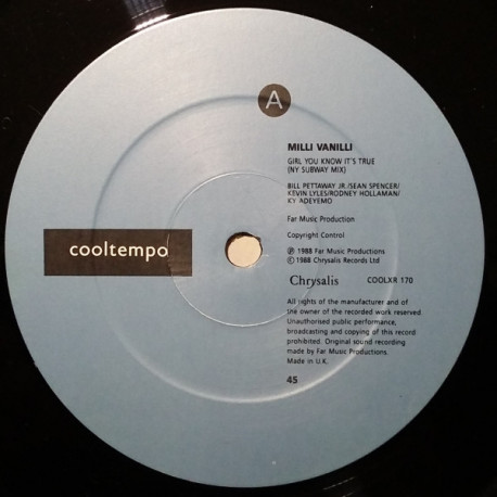 Milli Vanilli - Girl You Know Its True (NY Subway Mix / Balearic Mix) / Magic Touch