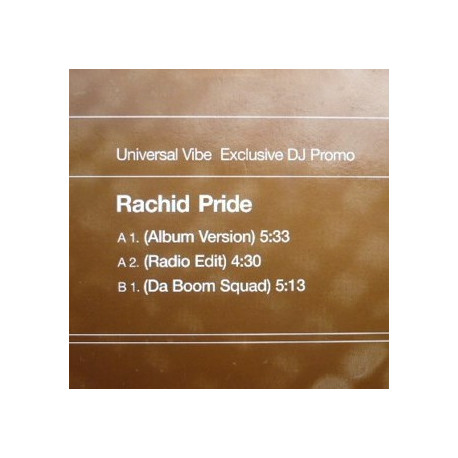Rachid - Pride (LP Version / Radio Edit / Da Boom Squad Mix) Vinyl Promo