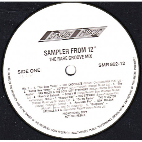 Rare Groove Mix Sampler - 70's Disco Mix / 2 x 70's Pop Mixes / 70's Glam Rock Mix (4 Megamixes Promo)