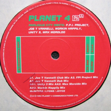 Analogue City - All About Love (FPI Project Mix / Joe T Vannelli Mix / JTV Dub / Unity 3 Mix / Workin Happily Mix / Moroldo Mix)
