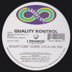 Quality Kontrol - I Promise (Romatts Deep Gospel Vocal Mix / Dub / Instrumental)
