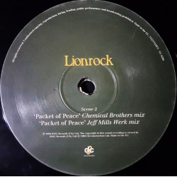 Lionrock - Straight at yer head (2 Remixes) / Packet of peace (Chemical Brothers remix / Jeff Mills Werk Mix) Vinyl