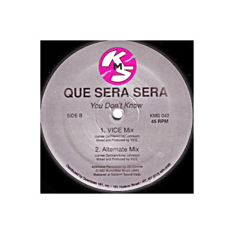 Que Sera Sera - You Dont Know (12" Vocal / Instrumental / Vice Mix / Alternate Mix)