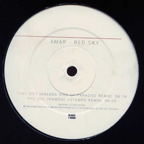 Amar - Red Sky (Ananda Bird Of Paradise Remix / Wamdue Lotempo Remix) Vinyl Promo