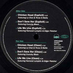 Project Pat - Chicken Head / Dont Save Her / Like We Live (Explicit & Clean Mixes) Vinyl Promo