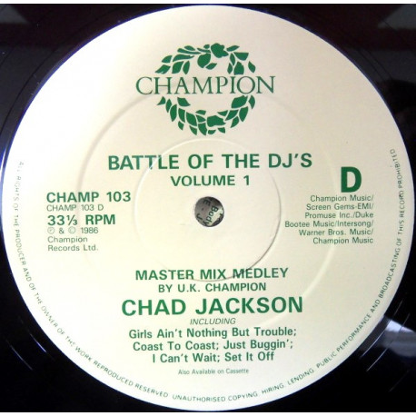 Chad Jackson / DJ Cheese - Battle Of The Djs Vol 1 Mix LP (Whistle / Jazzy Jeff / Spyder D / Strafe)