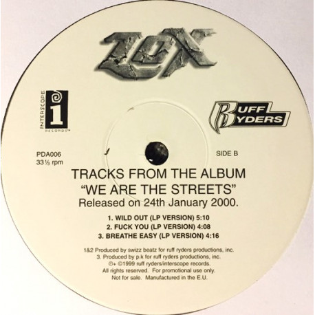 Lox - We Are The Streets Sampler  Featuring Wild Out / F#ck You / Breathe Easy (Explicit & Clean Versions) Vinyl Promo