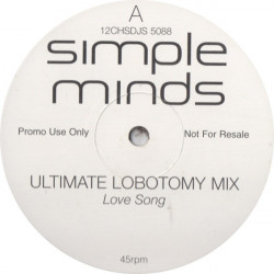 Simple Minds - Love Song (Ultimate Lobotomy Mix) / Up On The catwalk (Silicon Valley Def Stars Mix) Vinyl Promo
