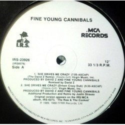 Fine Young Cannibals - She Drives Me Crazy (David Z Remix / Driven Dub / Justin Strauss Remix / Single Mix) US Promo Stamped