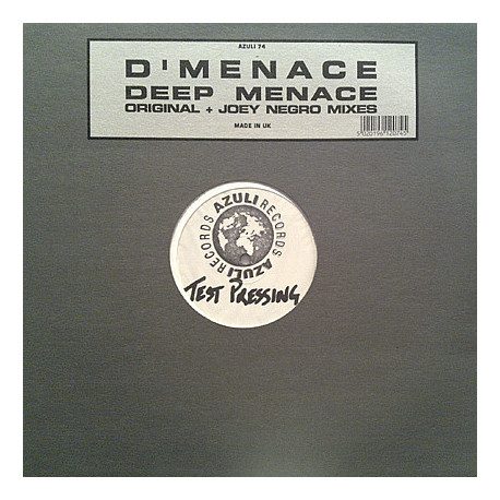 D Menace - Deep Menace (Spank) Joey Negro Remix / Original / Dub  (12" Vinyl Promo)