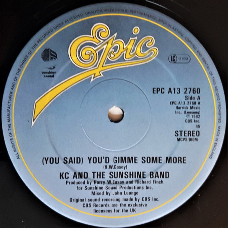KC & The Sunshine Band - You Said Youd Gimme Some More (Vocal / Instrumental)